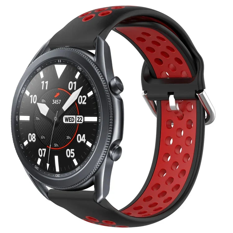 สายรัดนาฬิกาซิลิโคนแบบเจาะรูระบายอากาศ 22mm สำหรับ Samsung Galaxy Watch3 45mm, สำหรับ Samsung Gear S3 Classic, สำหรับ Samsung Gear S3 Frontier