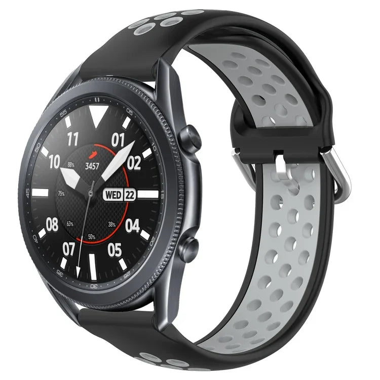 สายรัดนาฬิกาซิลิโคนแบบเจาะรูระบายอากาศ 22mm สำหรับ Samsung Galaxy Watch3 45mm, สำหรับ Samsung Gear S3 Classic, สำหรับ Samsung Gear S3 Frontier