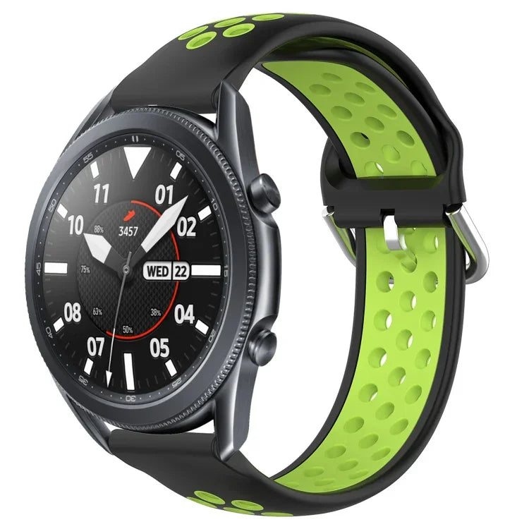 สายรัดนาฬิกาซิลิโคนแบบเจาะรูระบายอากาศ 22mm สำหรับ Samsung Galaxy Watch3 45mm, สำหรับ Samsung Gear S3 Classic, สำหรับ Samsung Gear S3 Frontier