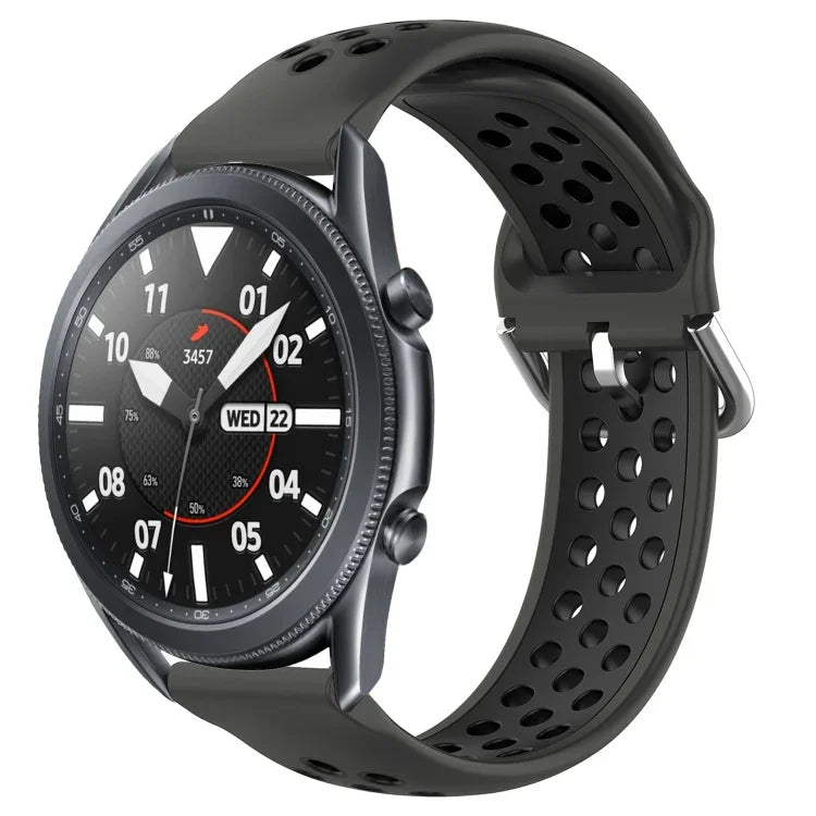 สายรัดนาฬิกาซิลิโคนแบบเจาะรูระบายอากาศ 22mm สำหรับ Samsung Galaxy Watch3 45mm, สำหรับ Samsung Gear S3 Classic, สำหรับ Samsung Gear S3 Frontier