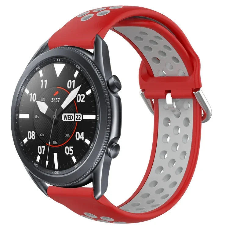 สายรัดนาฬิกาซิลิโคนแบบเจาะรูระบายอากาศ 22mm สำหรับ Samsung Galaxy Watch3 45mm, สำหรับ Samsung Gear S3 Classic, สำหรับ Samsung Gear S3 Frontier