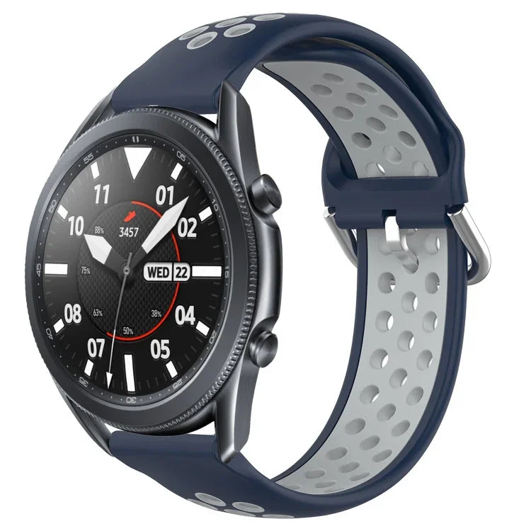 สายรัดนาฬิกาซิลิโคนแบบเจาะรูระบายอากาศ 22mm สำหรับ Samsung Galaxy Watch3 45mm, สำหรับ Samsung Gear S3 Classic, สำหรับ Samsung Gear S3 Frontier