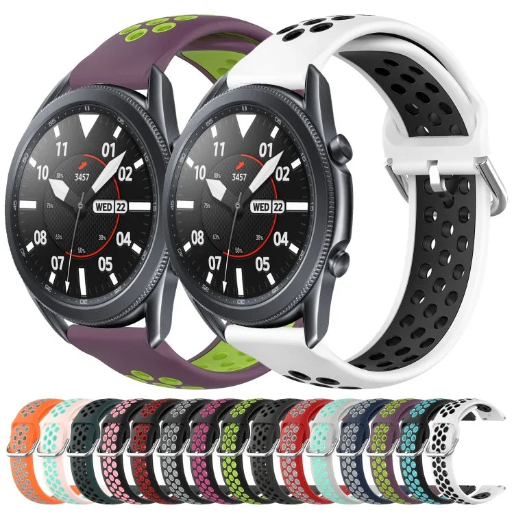 สายรัดนาฬิกาซิลิโคนแบบเจาะรูระบายอากาศ 22mm สำหรับ Samsung Galaxy Watch3 45mm, สำหรับ Samsung Gear S3 Classic, สำหรับ Samsung Gear S3 Frontier