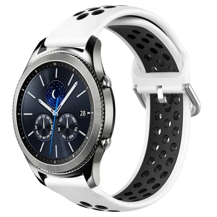 สายรัดนาฬิกาซิลิโคนแบบเจาะรูระบายอากาศ 22mm สำหรับ Samsung Galaxy Watch3 45mm, สำหรับ Samsung Gear S3 Classic, สำหรับ Samsung Gear S3 Frontier