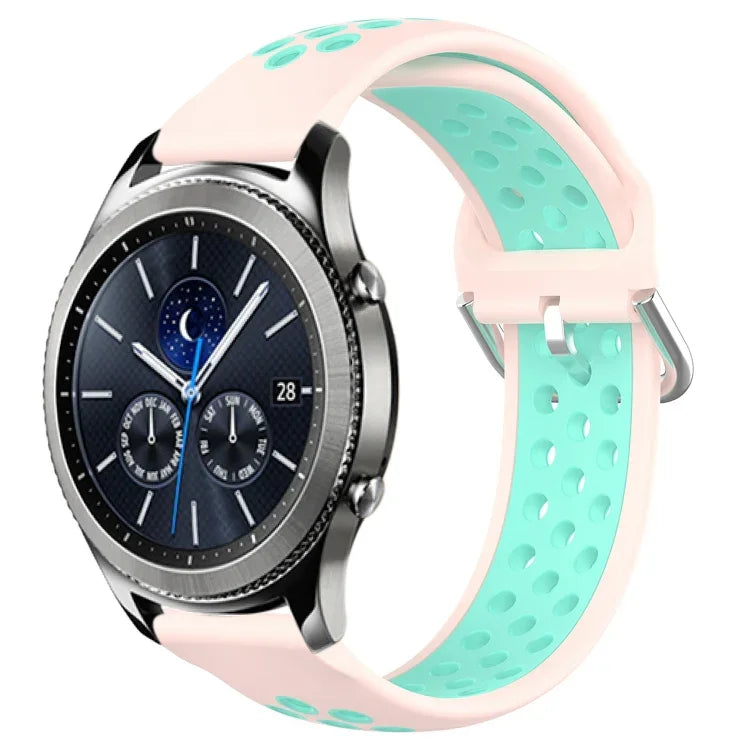 สายรัดนาฬิกาซิลิโคนแบบเจาะรูระบายอากาศ 22mm สำหรับ Samsung Galaxy Watch3 45mm, สำหรับ Samsung Gear S3 Classic, สำหรับ Samsung Gear S3 Frontier