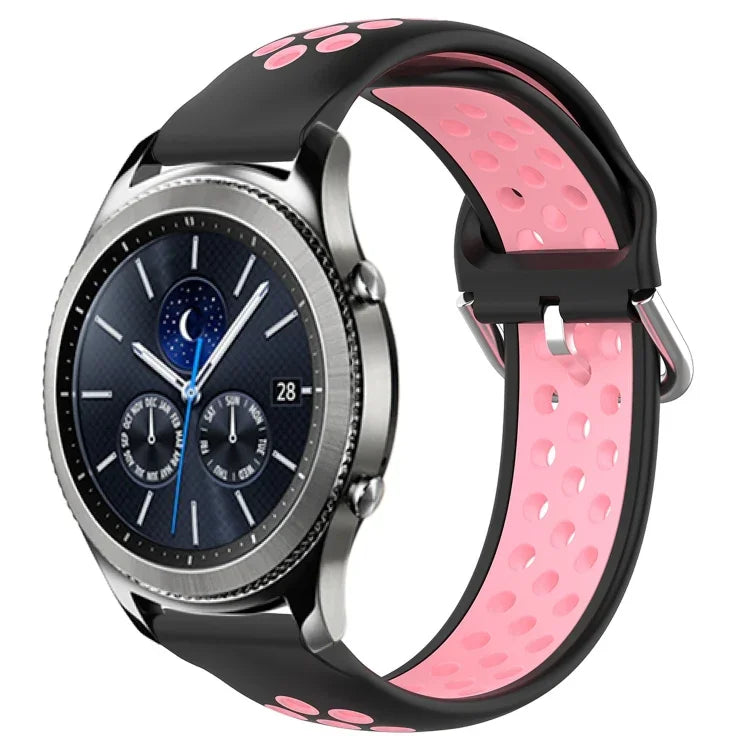 สายรัดนาฬิกาซิลิโคนแบบเจาะรูระบายอากาศ 22mm สำหรับ Samsung Galaxy Watch3 45mm, สำหรับ Samsung Gear S3 Classic, สำหรับ Samsung Gear S3 Frontier
