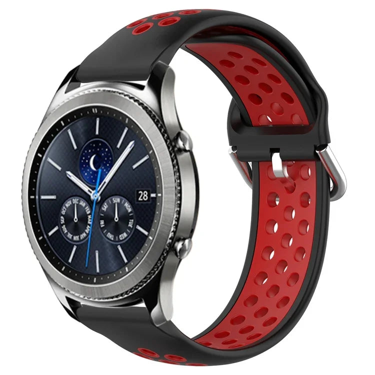 สายรัดนาฬิกาซิลิโคนแบบเจาะรูระบายอากาศ 22mm สำหรับ Samsung Galaxy Watch3 45mm, สำหรับ Samsung Gear S3 Classic, สำหรับ Samsung Gear S3 Frontier