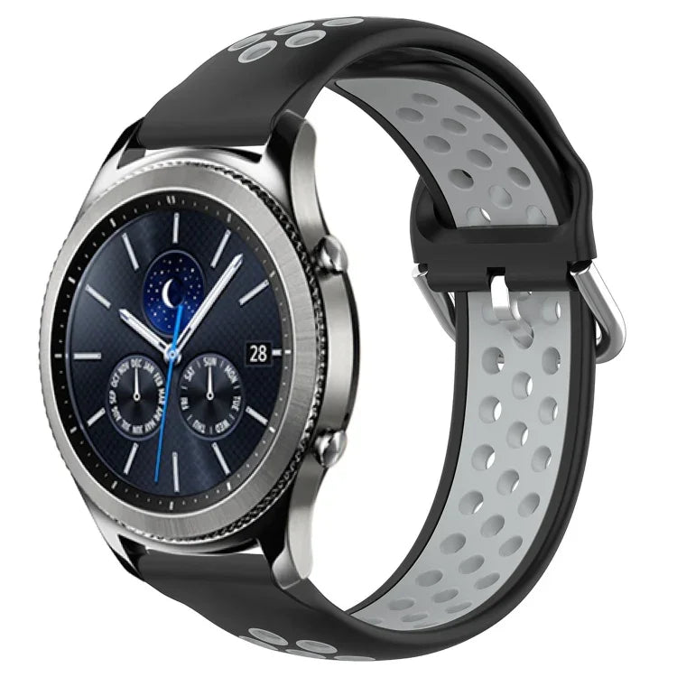 สายรัดนาฬิกาซิลิโคนแบบเจาะรูระบายอากาศ 22mm สำหรับ Samsung Galaxy Watch3 45mm, สำหรับ Samsung Gear S3 Classic, สำหรับ Samsung Gear S3 Frontier