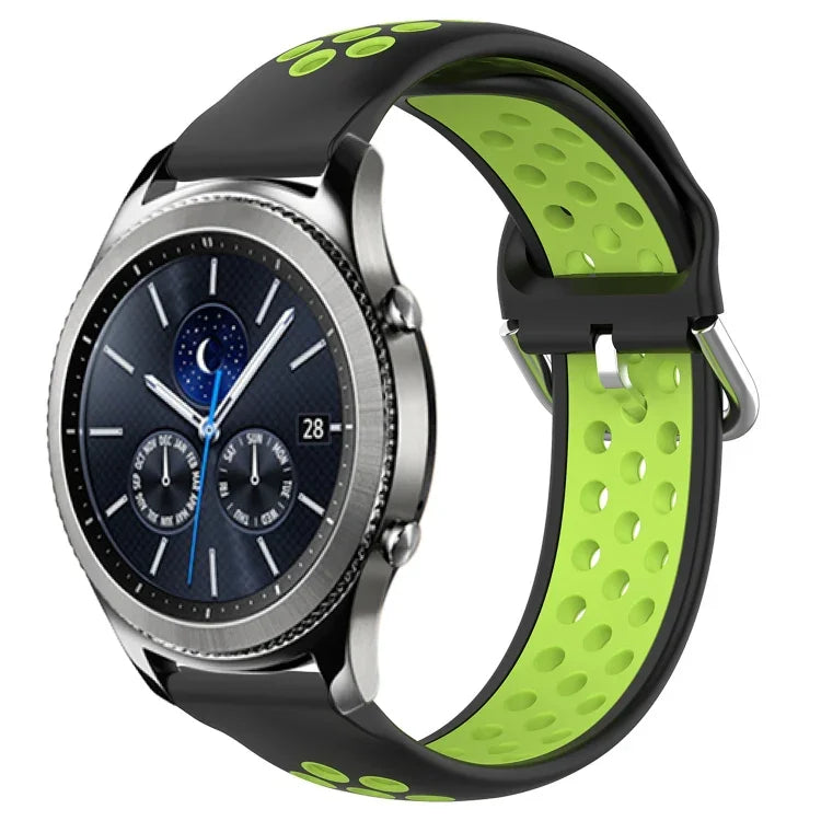 สายรัดนาฬิกาซิลิโคนแบบเจาะรูระบายอากาศ 22mm สำหรับ Samsung Galaxy Watch3 45mm, สำหรับ Samsung Gear S3 Classic, สำหรับ Samsung Gear S3 Frontier