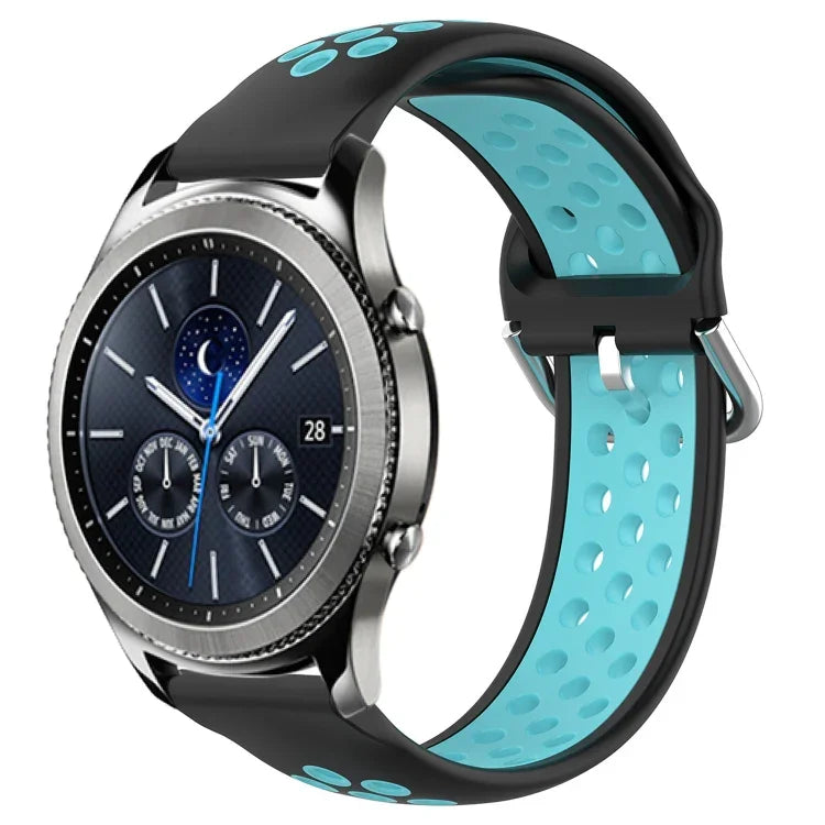 สายรัดนาฬิกาซิลิโคนแบบเจาะรูระบายอากาศ 22mm สำหรับ Samsung Galaxy Watch3 45mm, สำหรับ Samsung Gear S3 Classic, สำหรับ Samsung Gear S3 Frontier