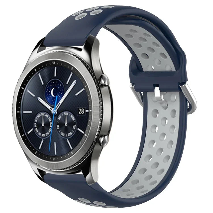 สายรัดนาฬิกาซิลิโคนแบบเจาะรูระบายอากาศ 22mm สำหรับ Samsung Galaxy Watch3 45mm, สำหรับ Samsung Gear S3 Classic, สำหรับ Samsung Gear S3 Frontier