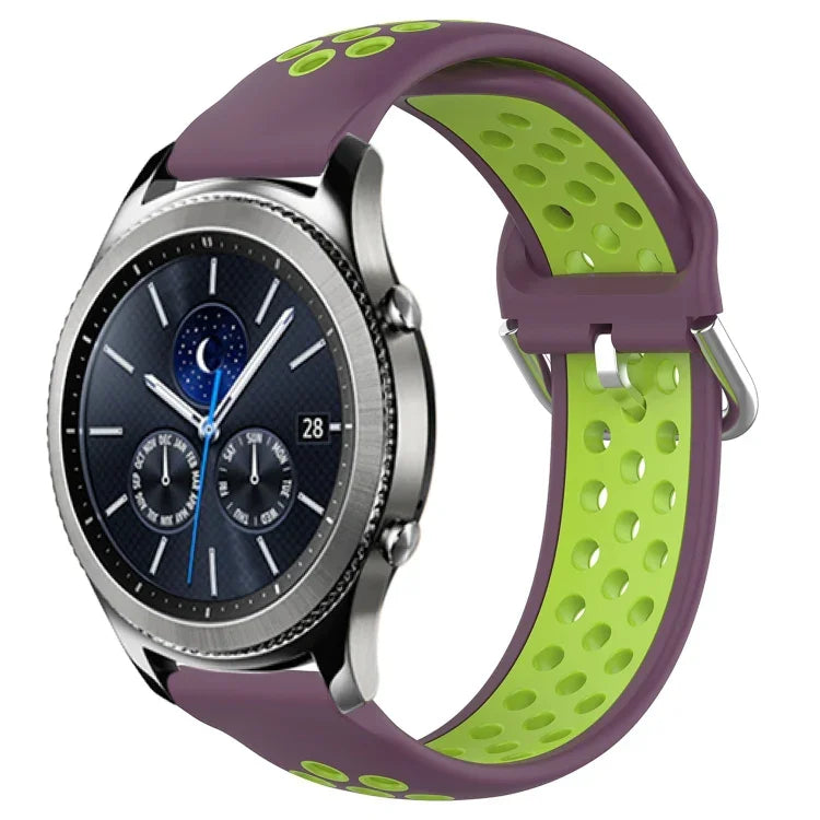 สายรัดนาฬิกาซิลิโคนแบบเจาะรูระบายอากาศ 22mm สำหรับ Samsung Galaxy Watch3 45mm, สำหรับ Samsung Gear S3 Classic, สำหรับ Samsung Gear S3 Frontier