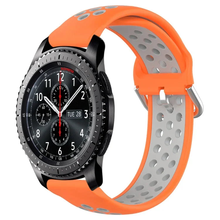 สายรัดนาฬิกาซิลิโคนแบบเจาะรูระบายอากาศ 22mm สำหรับ Samsung Galaxy Watch3 45mm, สำหรับ Samsung Gear S3 Classic, สำหรับ Samsung Gear S3 Frontier