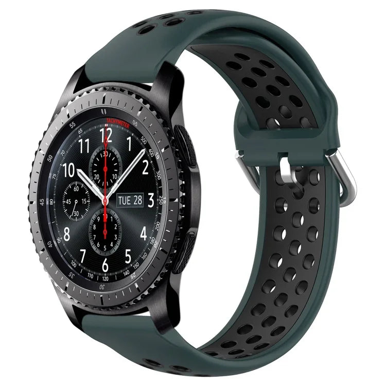 สายรัดนาฬิกาซิลิโคนแบบเจาะรูระบายอากาศ 22mm สำหรับ Samsung Galaxy Watch3 45mm, สำหรับ Samsung Gear S3 Classic, สำหรับ Samsung Gear S3 Frontier