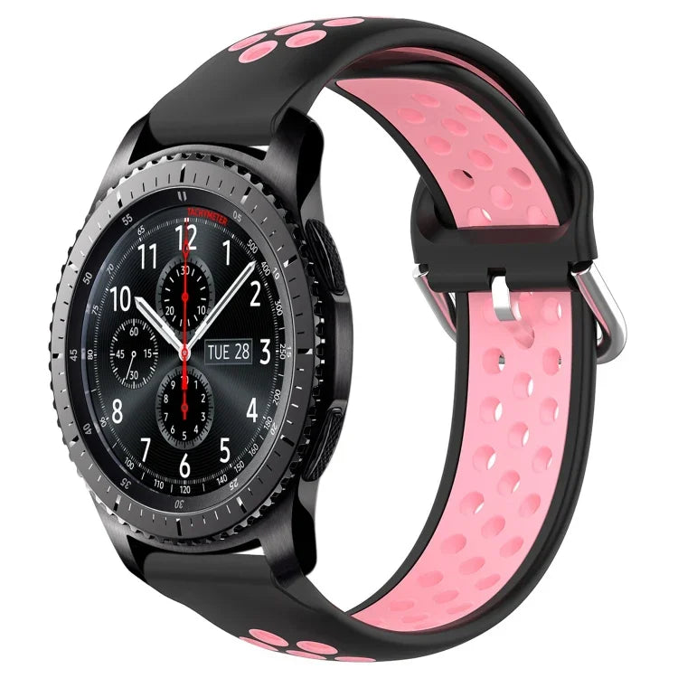 สายรัดนาฬิกาซิลิโคนแบบเจาะรูระบายอากาศ 22mm สำหรับ Samsung Galaxy Watch3 45mm, สำหรับ Samsung Gear S3 Classic, สำหรับ Samsung Gear S3 Frontier