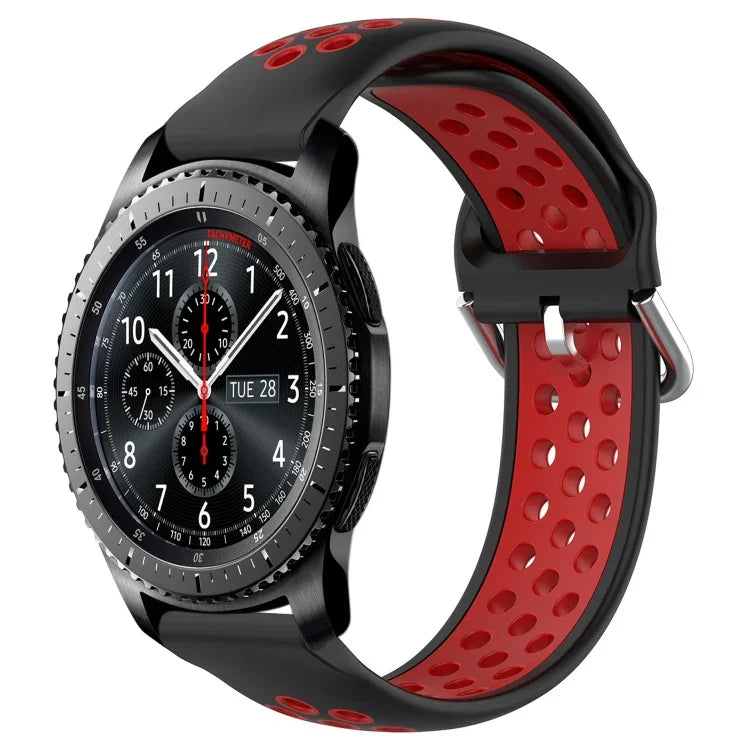 สายรัดนาฬิกาซิลิโคนแบบเจาะรูระบายอากาศ 22mm สำหรับ Samsung Galaxy Watch3 45mm, สำหรับ Samsung Gear S3 Classic, สำหรับ Samsung Gear S3 Frontier