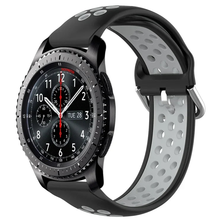สายรัดนาฬิกาซิลิโคนแบบเจาะรูระบายอากาศ 22mm สำหรับ Samsung Galaxy Watch3 45mm, สำหรับ Samsung Gear S3 Classic, สำหรับ Samsung Gear S3 Frontier