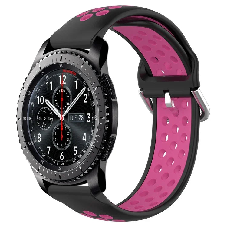 สายรัดนาฬิกาซิลิโคนแบบเจาะรูระบายอากาศ 22mm สำหรับ Samsung Galaxy Watch3 45mm, สำหรับ Samsung Gear S3 Classic, สำหรับ Samsung Gear S3 Frontier