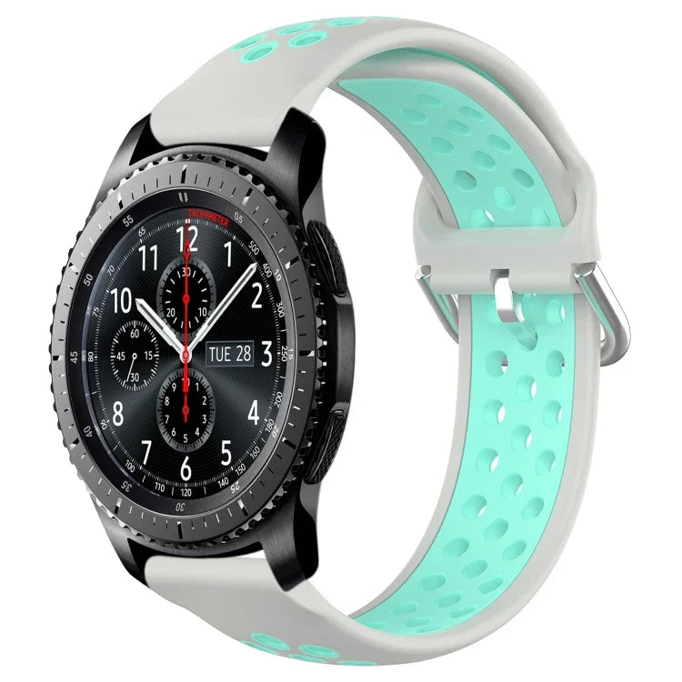 สายรัดนาฬิกาซิลิโคนแบบเจาะรูระบายอากาศ 22mm สำหรับ Samsung Galaxy Watch3 45mm, สำหรับ Samsung Gear S3 Classic, สำหรับ Samsung Gear S3 Frontier