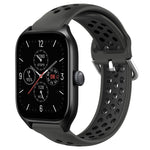 20mm Perforated Breathable Sports Silicone Watch Band, For Amazfit GTS 4, For Amazfit GTS 3, For Amazfit GTS 2E
