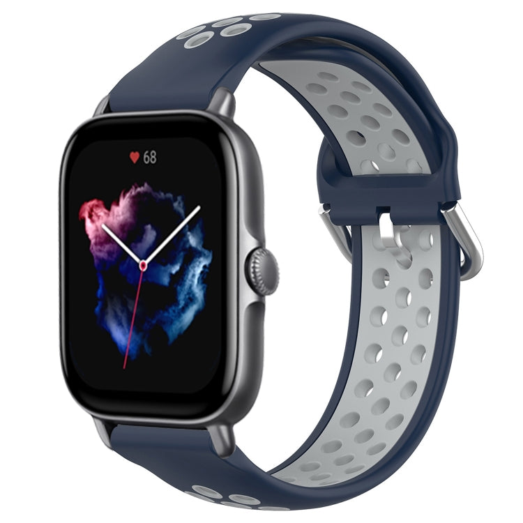 20mm Perforated Breathable Sports Silicone Watch Band, For Amazfit GTS 4, For Amazfit GTS 3, For Amazfit GTS 2E