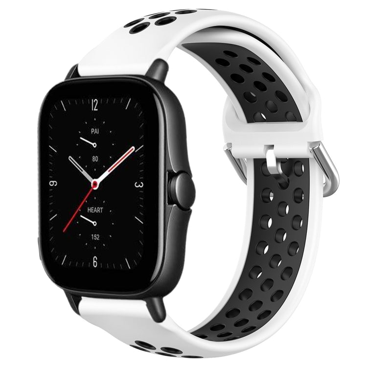 20mm Perforated Breathable Sports Silicone Watch Band, For Amazfit GTS 4, For Amazfit GTS 3, For Amazfit GTS 2E