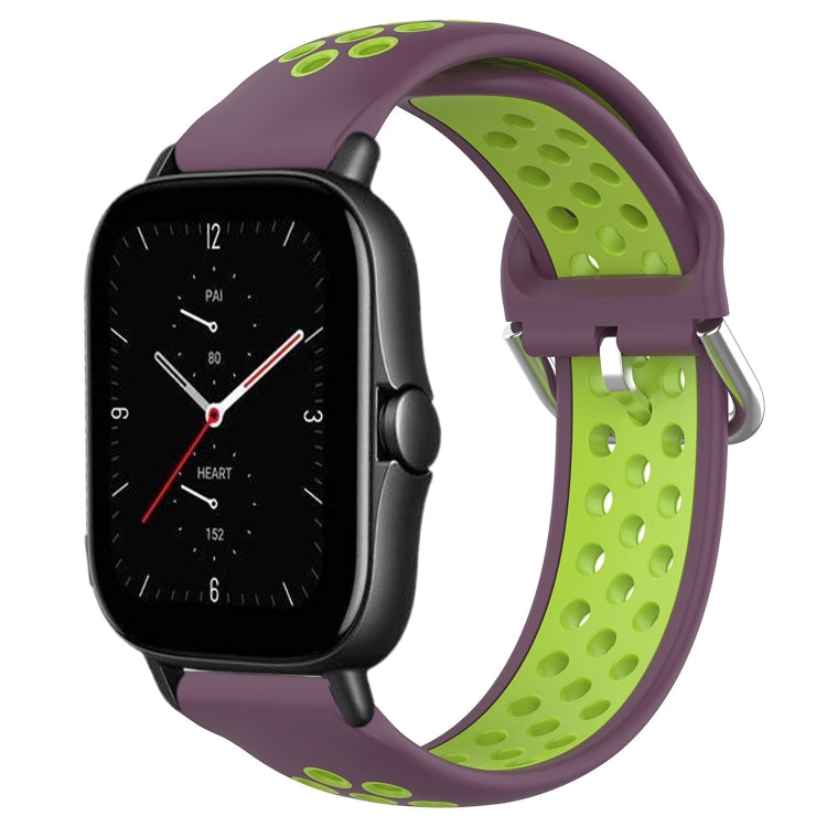 20mm Perforated Breathable Sports Silicone Watch Band, For Amazfit GTS 4, For Amazfit GTS 3, For Amazfit GTS 2E