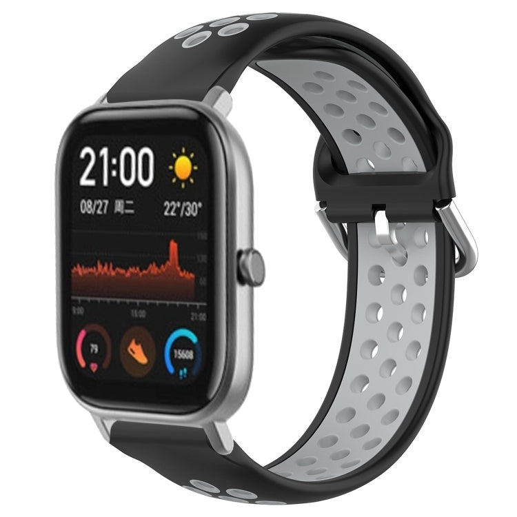 20mm Perforated Breathable Sports Silicone Watch Band, For Amazfit GTS 2 Mini, For Amazfit GTS 2, For Amazfit GTS