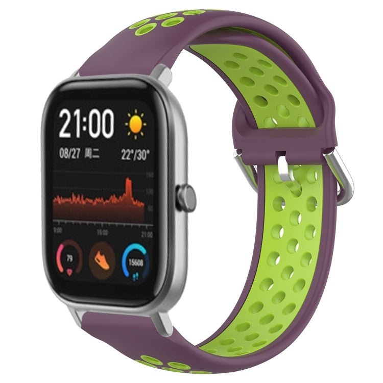20mm Perforated Breathable Sports Silicone Watch Band, For Amazfit GTS 2 Mini, For Amazfit GTS 2, For Amazfit GTS