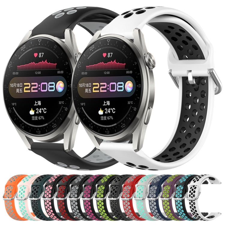 22mm Perforated Breathable Sports Silicone Watch Band, For Huawei Watch 3 Pro, For Huawei GT2 Pro, For Honor Watch GS 3