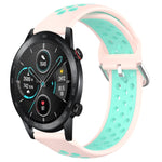 22mm Perforated Breathable Sports Silicone Watch Band, For Honor Watch GS Pro, For Honor Magic Watch 2 46mm, For Honor Watch Dream