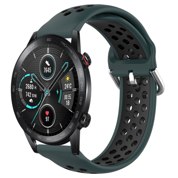 22mm Perforated Breathable Sports Silicone Watch Band, For Honor Watch GS Pro, For Honor Magic Watch 2 46mm, For Honor Watch Dream