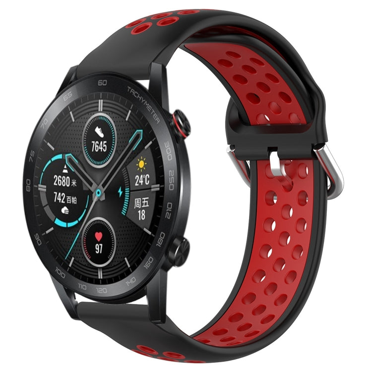 22mm Perforated Breathable Sports Silicone Watch Band, For Honor Watch GS Pro, For Honor Magic Watch 2 46mm, For Honor Watch Dream