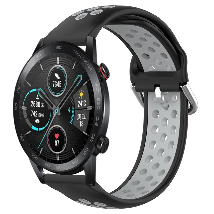 22mm Perforated Breathable Sports Silicone Watch Band, For Honor Watch GS Pro, For Honor Magic Watch 2 46mm, For Honor Watch Dream