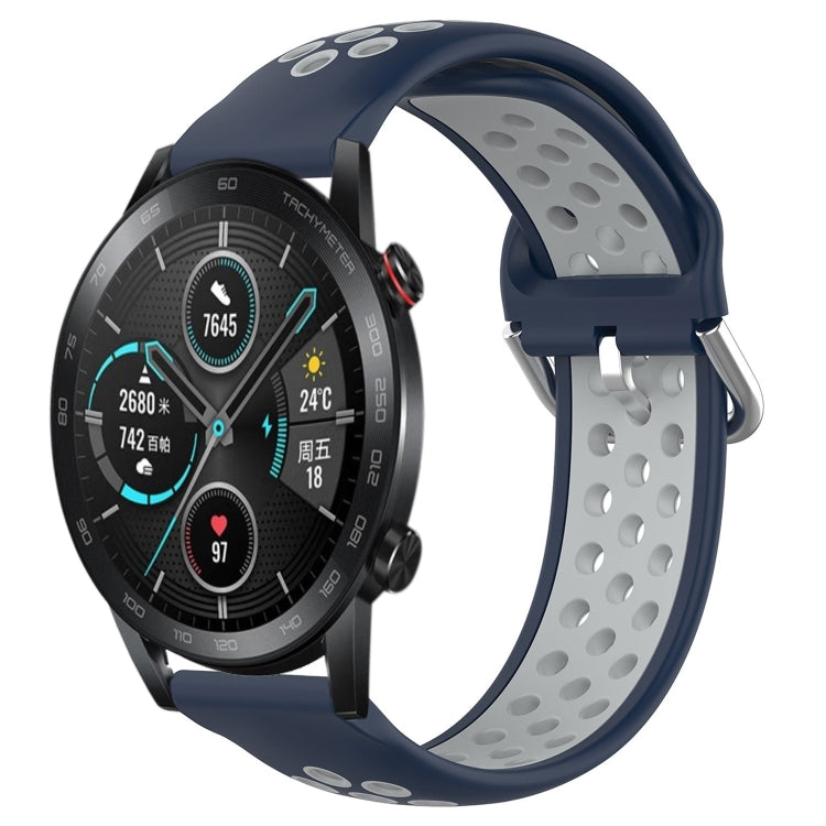22mm Perforated Breathable Sports Silicone Watch Band, For Honor Watch GS Pro, For Honor Magic Watch 2 46mm, For Honor Watch Dream