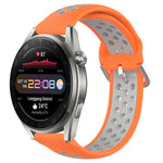 22mm Perforated Breathable Sports Silicone Watch Band, For Huawei Watch 3 Pro New