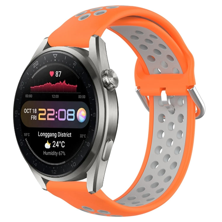 22mm Perforated Breathable Sports Silicone Watch Band, For Huawei Watch 3 Pro New