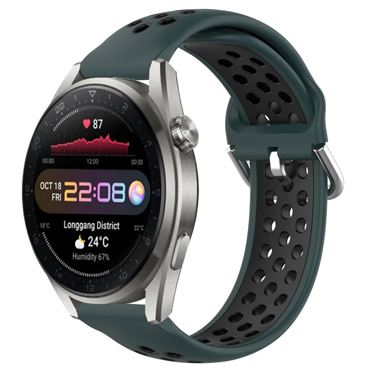 22mm Perforated Breathable Sports Silicone Watch Band, For Huawei Watch 3 Pro New