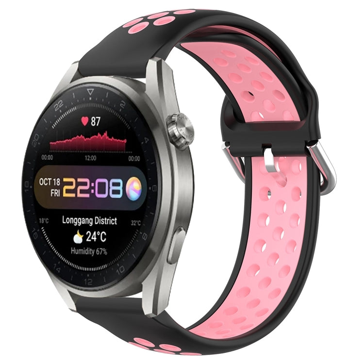 22mm Perforated Breathable Sports Silicone Watch Band, For Huawei Watch 3 Pro New