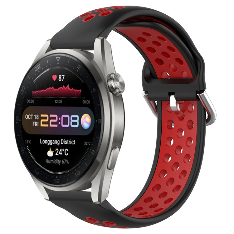 22mm Perforated Breathable Sports Silicone Watch Band, For Huawei Watch 3 Pro New