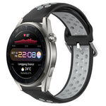 22mm Perforated Breathable Sports Silicone Watch Band, For Huawei Watch 3 Pro New