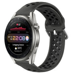 22mm Perforated Breathable Sports Silicone Watch Band, For Huawei Watch 3 Pro New