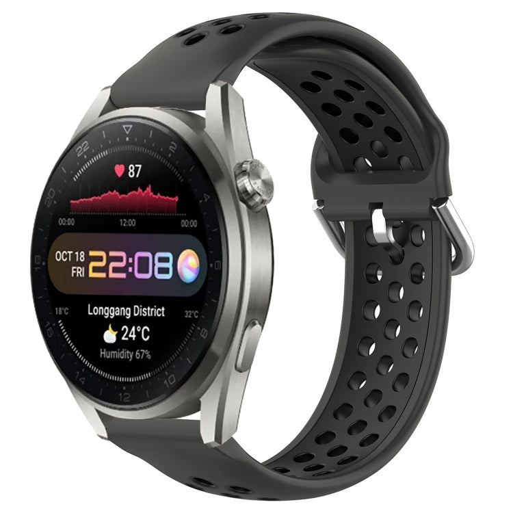 22mm Perforated Breathable Sports Silicone Watch Band, For Huawei Watch 3 Pro New