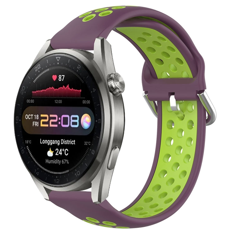 22mm Perforated Breathable Sports Silicone Watch Band, For Huawei Watch 3 Pro New