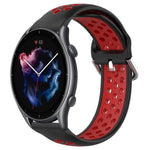 22mm Perforated Breathable Sports Silicone Watch Band, For Amazfit GTR 4, For Amazfit GTR 4 Pro, For Amazfit GTR 3