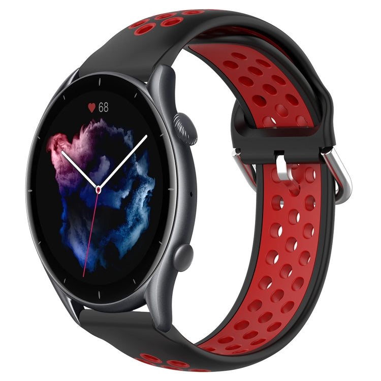 22mm Perforated Breathable Sports Silicone Watch Band, For Amazfit 3, For Amazfit GTR 47mm