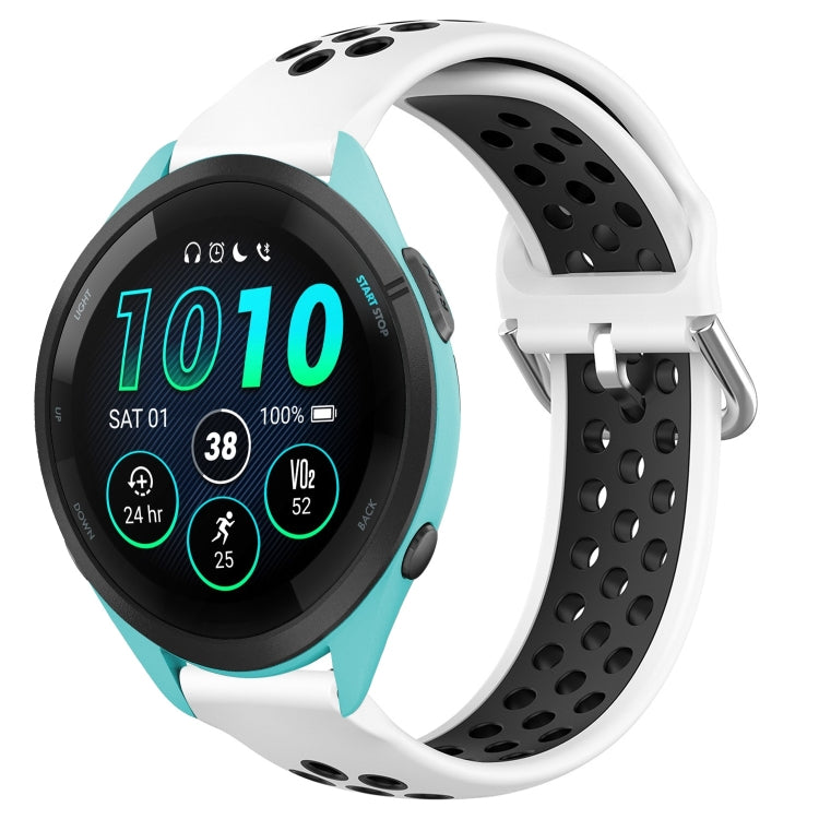 22mm Perforated Breathable Sports Silicone Watch Band, For Garmin Forerunner 265, For Garmin Forerunner 255, For Garmin Forerunner 255 Music
