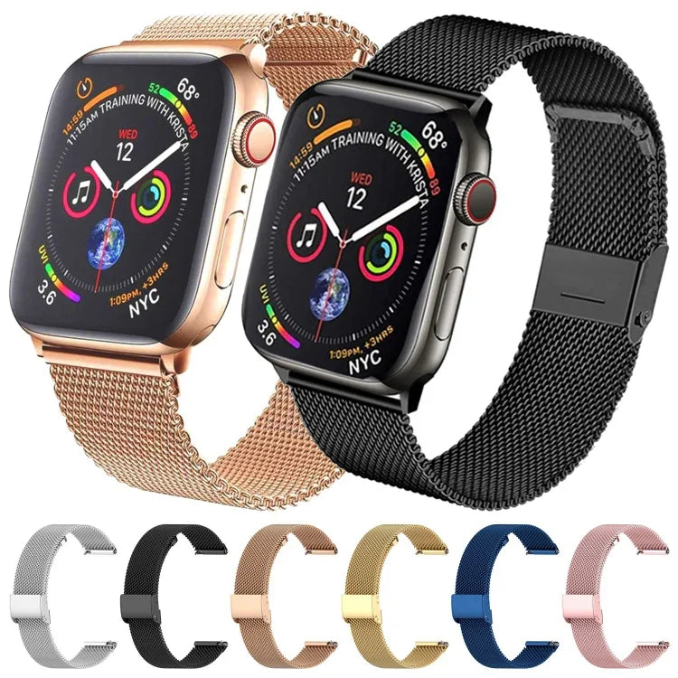 สายรัดนาฬิกาเหล็กถัก Milan แบบหัวเข็มขัดรวม สำหรับ Apple Watch Series 8&7 41 มม., สำหรับ Apple Watch Ultra 49 มม. / Series 8&7 45 มม.