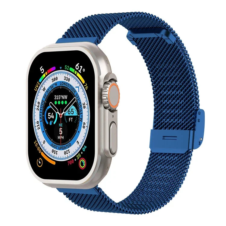 สายรัดนาฬิกาเหล็กถัก Milan แบบหัวเข็มขัดรวม สำหรับ Apple Watch Series 8&7 41 มม., สำหรับ Apple Watch Ultra 49 มม. / Series 8&7 45 มม.