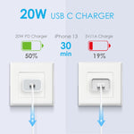 ที่ชาร์จผนังเร็วพอร์ตเดียว NORTHJO NOPD2000 PD 20W USB-C / Type-C พร้อมปลั๊ก US, EU